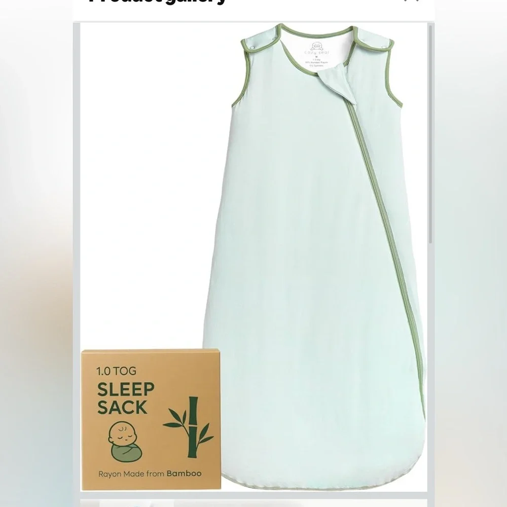 Cozy Seal Sage green Baby Sleep Sack sz S 0-6 months 1 TOG